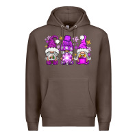 Coffee purple winter gnomies Premium Hoodie - NancyCooperArtShop