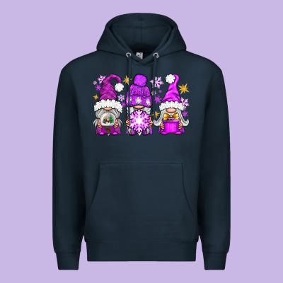 Purple Winter Gnomies Premium Hoodie Designed By Nancycooperartshop