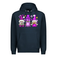 Navy purple winter gnomies Premium Hoodie - NancyCooperArtShop
