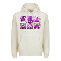 Oatmeal Heather purple winter gnomies Premium Hoodie - NancyCooperArtShop