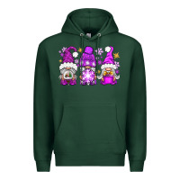 Sports Green purple winter gnomies Premium Hoodie - NancyCooperArtShop