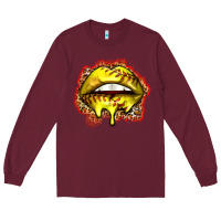 Burgundy softball lips Long Sleeve Tee - Zillion Design Studio