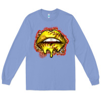 Colony Blue softball lips Long Sleeve Tee - Zillion Design Studio