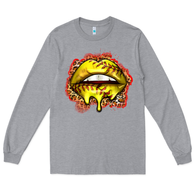 Softball Lips Long Sleeve Tee by Zillion Design Studio | Teevron