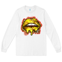 White softball lips Long Sleeve Tee - Zillion Design Studio