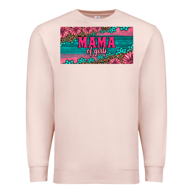 Pink Roses Mama Of Girls License Plate Premium Sweatshirt by Artiststas | Teevron