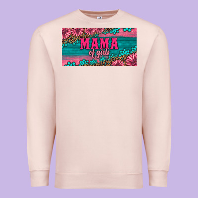 Pink Roses Mama Of Girls License Plate Premium Sweatshirt Designed By Artiststas