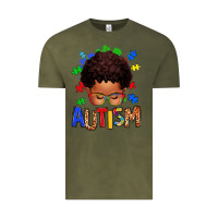 Vintage Olive autism afro kid Vintage Tee - texasbilliewilder