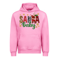 Fuchsia Pink Santa Baby With Santa Urban Hoodie - BundleAndBundleShop