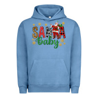 Pigment Pebble Blue Santa Baby With Santa Urban Hoodie - BundleAndBundleShop