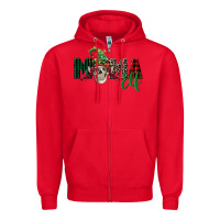 Red Mama elf skull Zipper Hoodie - FaDigitalArtStudio