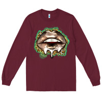 Burgundy soccer lips Long Sleeve Tee - Zillion Design Studio