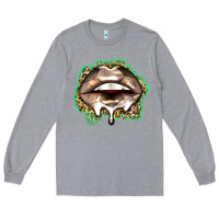 Heather Grey soccer lips Long Sleeve Tee - Zillion Design Studio