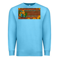 Ocean Blue custom cowboy boots sunflowers and cactus license plate Premium Sweatshirt - Artiststas