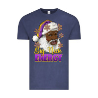 Big Nick Energy Purple And Gold Afro Santa Vintage Tee | Teevron