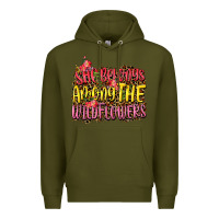 Army Green she belongs among the wildflowers Premium Hoodie - NancyCooperArtShop