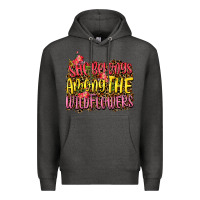 Charcoal Heather she belongs among the wildflowers Premium Hoodie - NancyCooperArtShop