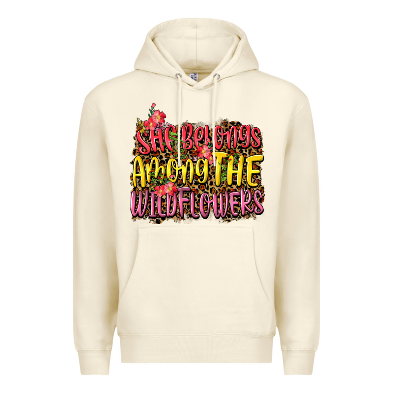 She Belongs Among The Wildflowers Premium Hoodie by NancyCooperArtShop | Teevron