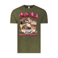 Vintage Olive mama needs coffee Vintage Tee - BarkalooDesign