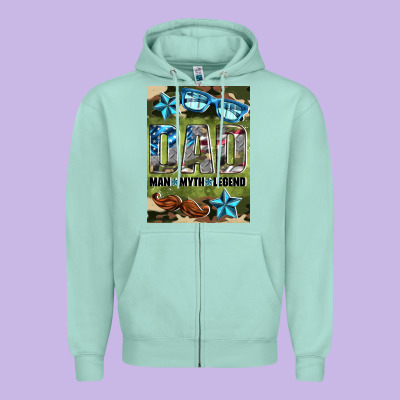 Dad Man Myth Legend Air Freshener Zipper Hoodie Designed By Hra Design Shop