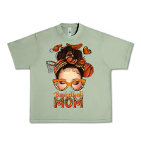 Oil Green basketball messy bun mom Urban Heavy Tee - texasbilliewilder