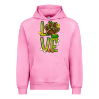 Fuchsia Pink Tie dye St. Patrick's Day love dog paw Urban Hoodie - BundleAndBundleShop