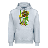 Heather Grey Tie dye St. Patrick's Day love dog paw Urban Hoodie - BundleAndBundleShop