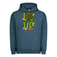 Pigment Midnight Navy Tie dye St. Patrick's Day love dog paw Urban Hoodie - BundleAndBundleShop