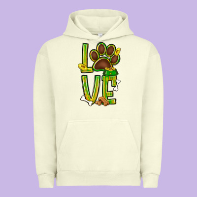 Tie Dye St. Patrick's Day Love Dog Paw Urban Hoodie Designed By Bundleandbundleshop