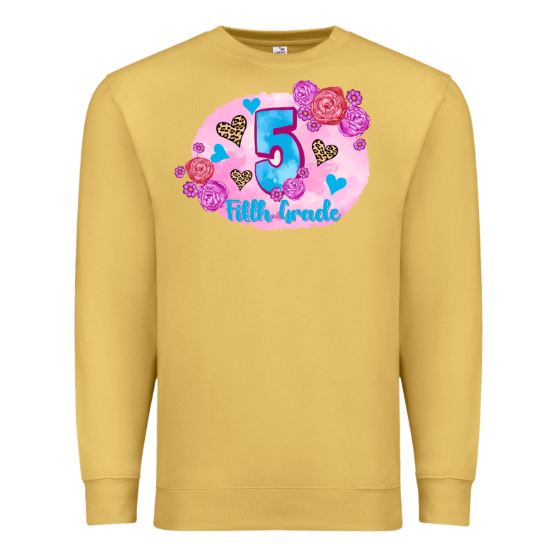 Back To School Flowers Fifth Grade 3200x2400 Premium Sweatshirt by AdoDesignShop | Teevron