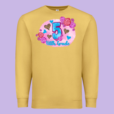 Back To School Flowers Fifth Grade 3200x2400 Premium Sweatshirt Designed By Adodesignshop
