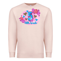 Pale Pink back to school flowers fifth grade 3200x2400 Premium Sweatshirt - AdoDesignShop