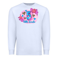 White back to school flowers fifth grade 3200x2400 Premium Sweatshirt - AdoDesignShop