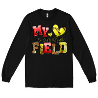 Black my heart is on that field softball Long Sleeve Tee - Zillion Design Studio