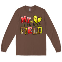 Chestnut my heart is on that field softball Long Sleeve Tee - Zillion Design Studio