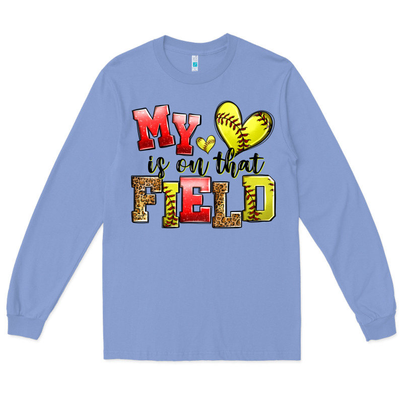 My Heart Is On That Field Softball Long Sleeve Tee by Zillion Design Studio | Teevron