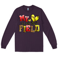 Plum my heart is on that field softball Long Sleeve Tee - Zillion Design Studio