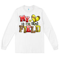 White my heart is on that field softball Long Sleeve Tee - Zillion Design Studio