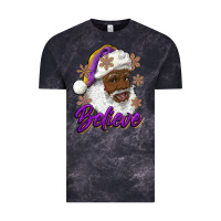 Cloud Black believe purple and gold african american santa Vintage Tee - RanaPortraitStore