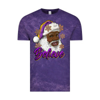 Cloud Purple believe purple and gold african american santa Vintage Tee - RanaPortraitStore