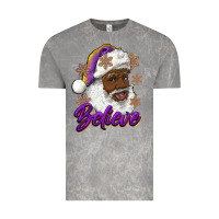 Cloud Rock believe purple and gold african american santa Vintage Tee - RanaPortraitStore