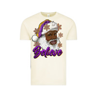 Vintage Arctic believe purple and gold african american santa Vintage Tee - RanaPortraitStore