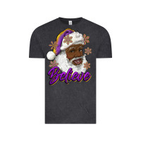 Vintage Black believe purple and gold african american santa Vintage Tee - RanaPortraitStore