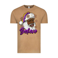 Vintage Camel believe purple and gold african american santa Vintage Tee - RanaPortraitStore
