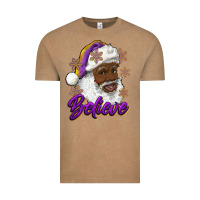 Vintage Coffee believe purple and gold african american santa Vintage Tee - RanaPortraitStore