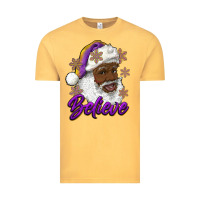Believe Purple And Gold African American Santa Vintage Tee | Teevron