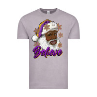 Vintage Zinc believe purple and gold african american santa Vintage Tee - RanaPortraitStore