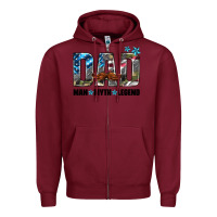 Burgundy dad man myth legend Zipper Hoodie - HRA Design Shop