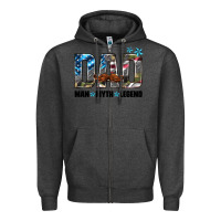 Charcoal Heather dad man myth legend Zipper Hoodie - HRA Design Shop