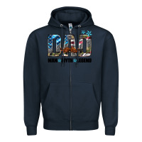 Navy dad man myth legend Zipper Hoodie - HRA Design Shop